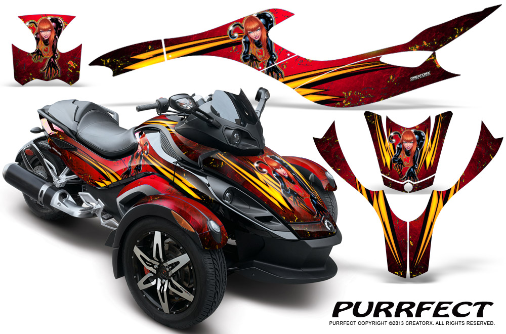 CAN-AM SPYDER Graphics Kit Purrfect Red BB